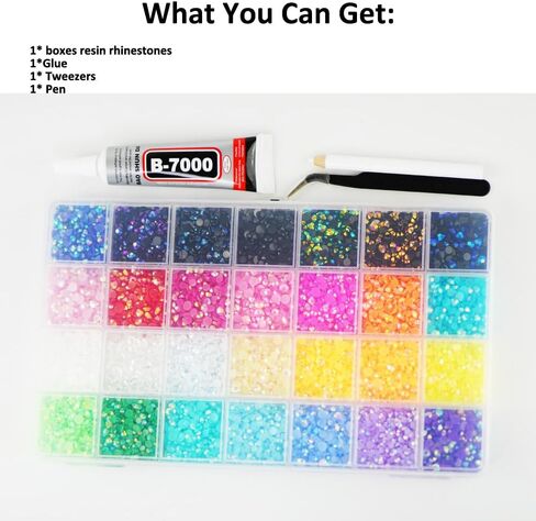 22000pcs Resin Flatback Rhinestones for Crafting, Silverback Purple 2mm 3mm 4mm 5mm 6mm Round Beads, Non-Hotfix SS8 SS10 SS16 SS20 SS30 Gems for Bedazzling Kit with B7000, Nail DIY Crafting in Saudi Arabia