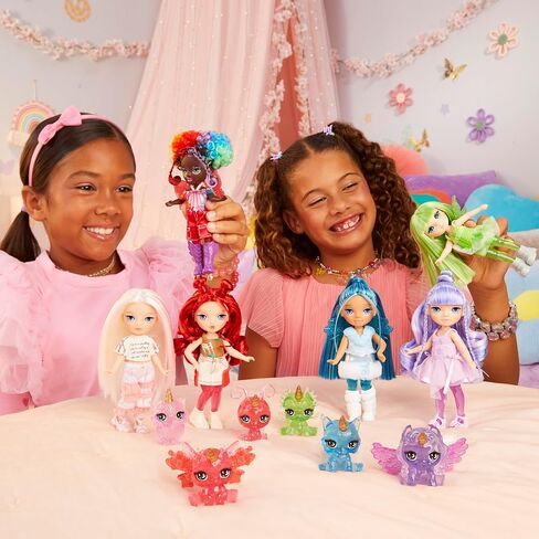 Rainbow High Littles Rainbow Fantasy Fairies + Pet – Emerald Green 5.5" Posable Small Doll & Fantasy Dragon Pet with Interchangeable Fairy Wings, Kids Gift 4+ in Saudi Arabia