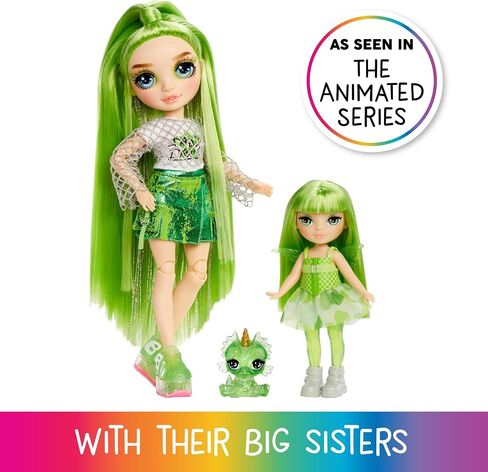 Rainbow High Littles Rainbow Fantasy Fairies + Pet – Emerald Green 5.5" Posable Small Doll & Fantasy Dragon Pet with Interchangeable Fairy Wings, Kids Gift 4+ in Saudi Arabia