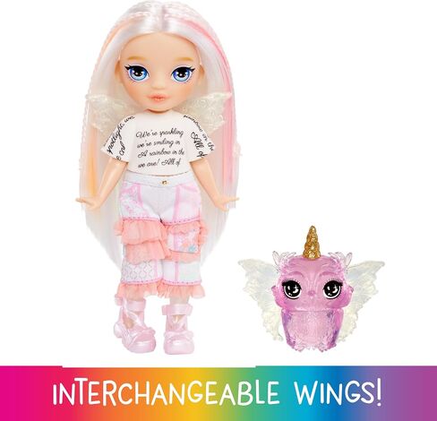 Rainbow High Littles Fantasy Fantasy Faities + Pet - Opal ، Rainbow 5.5 "Doll Small Doll & Fantasy Owl Pet مع أجنحة خرافية قابلة للتبديل ، هدية للأطفال 4+ in Saudi Arabia