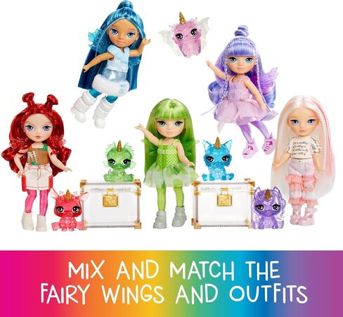 Rainbow High Littles Fantasy Fantasy Faities + Pet - Opal ، Rainbow 5.5 "Doll Small Doll & Fantasy Owl Pet مع أجنحة خرافية قابلة للتبديل ، هدية للأطفال 4+ in Saudi Arabia