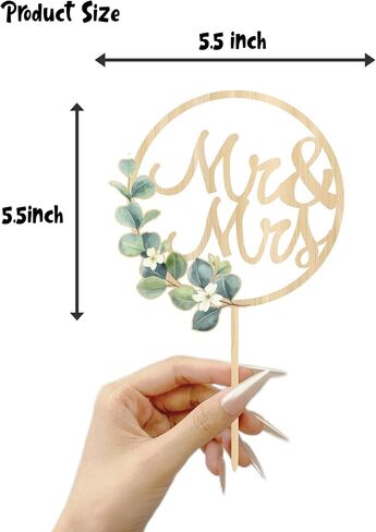 MR & MRS Cake Topper - زواج أعمدة الزفاف العليا في الخشب ديكورات الزفاف الريفية ، وعروس وعريس القبعات العليا لافتة المشاركة in Saudi Arabia