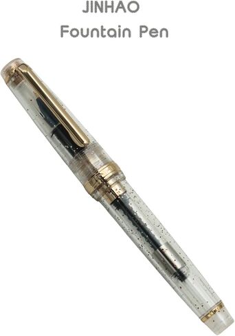 Jinhao 82 Fountain Pen - Material Material Pen Barrel ، Iridium Medium Nib مع محول الحبر على نحو سلس كتابة القلم الكلاسيكي تصميم أعماق البحر الأزرق (الذهب ، م) in Kuwait