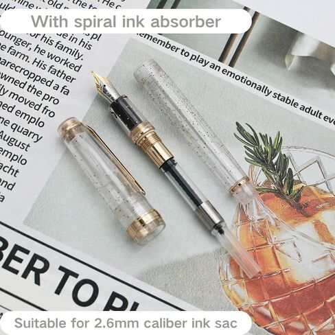 Jinhao 82 Fountain Pen - Material Material Pen Barrel ، Iridium Medium Nib مع محول الحبر على نحو سلس كتابة القلم الكلاسيكي تصميم أعماق البحر الأزرق (الذهب ، م) in Kuwait