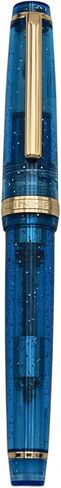 JINHAO 82 Fountain Pen - Acrylic Material Pen Barrel, Iridium Medium Nib with Ink Converter Smooth Writing Pen Classic Design Transparent Deep Sea Blue (Gold Trim, M) in Kuwait