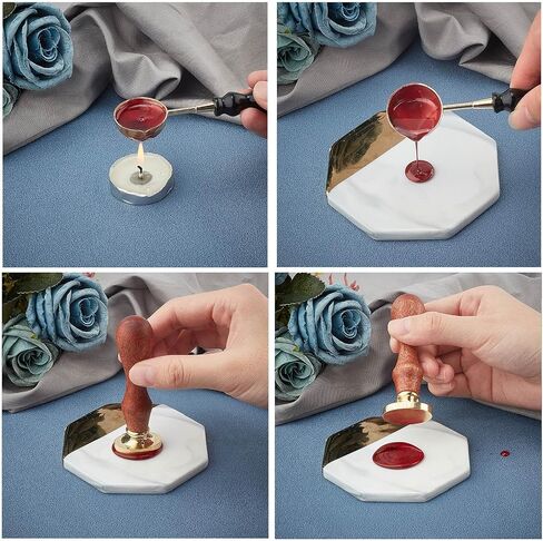 Craspire Key Wax Stamp Oval Wax Seal Seal Mirror رأس نحاسي قابل للإزالة مع مقبض خشبي ختم ختم شمع الختم لعيد الميلاد بدعوات DIY Scrapbooking DIY in Saudi Arabia