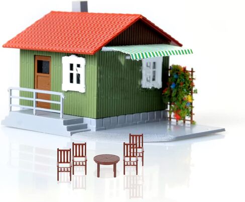 3 Sets Miniature Table and Chair Set, Plastic Furniture Model, 1.18 x 1.18 x 0.78 Inch, Dollhouse Accessories for Playhouse Decor in Saudi Arabia