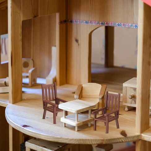 3 Sets Miniature Table and Chair Set, Plastic Furniture Model, 1.18 x 1.18 x 0.78 Inch, Dollhouse Accessories for Playhouse Decor in Saudi Arabia