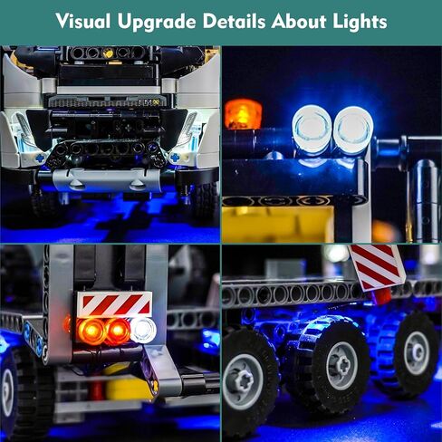 LED LID LIGHT KIT لـ LEGO VOLVO FMX TRACK 42175 (بدون طرز الضوء فقط) مجموعة الإضاءة الإبداعية المتوافقة مع LEGO Volvo FMX Truck & EC230 Electric Excavator (الإصدار القياسي) in Saudi Arabia