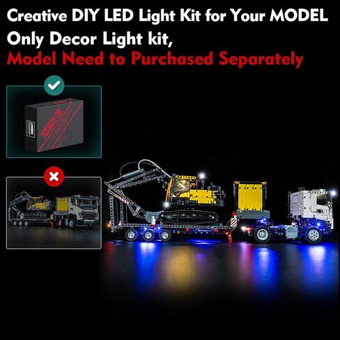 LED LID LIGHT KIT لـ LEGO VOLVO FMX TRACK 42175 (بدون طرز الضوء فقط) مجموعة الإضاءة الإبداعية المتوافقة مع LEGO Volvo FMX Truck & EC230 Electric Excavator (الإصدار القياسي) in Saudi Arabia