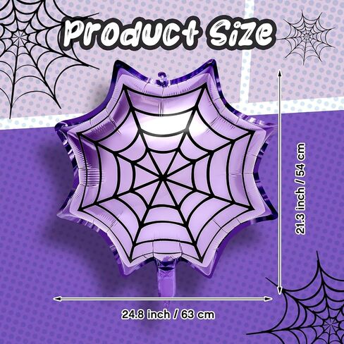 Soulchen 25 "Spider Birthdy Party Party Baloon Cartoons شخصيات ذات طابع حزب ، رقائق شبكات العنكبوت الكبيرة للبالونات لزخارف عيد ميلاد كرنفال الكرتون (6 عبوات ، حمراء ، أزرق) in Kuwait