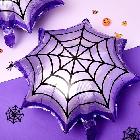Soulchen 25 "Spider Birthdy Party Party Baloon Cartoons شخصيات ذات طابع حزب ، رقائق شبكات العنكبوت الكبيرة للبالونات لزخارف عيد ميلاد كرنفال الكرتون (6 عبوات ، حمراء ، أزرق) in Kuwait