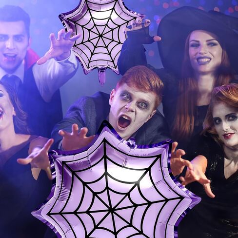 Soulchen 25 "Spider Birthdy Party Party Baloon Cartoons شخصيات ذات طابع حزب ، رقائق شبكات العنكبوت الكبيرة للبالونات لزخارف عيد ميلاد كرنفال الكرتون (6 عبوات ، حمراء ، أزرق) in Kuwait