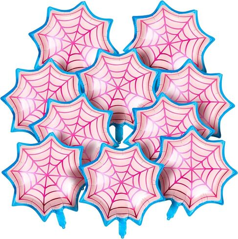 Soulchen 25 "Spider Birthdy Party Party Baloon Cartoons شخصيات ذات طابع حزب ، رقائق شبكات العنكبوت الكبيرة للبالونات لزخارف عيد ميلاد كرنفال الكرتون (6 عبوات ، حمراء ، أزرق) in Kuwait