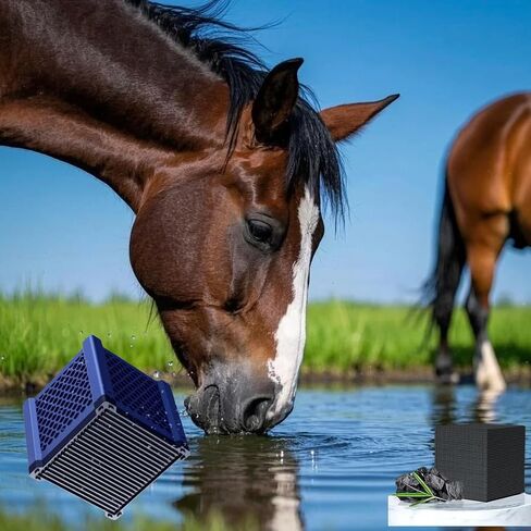 مكعب مكعب مكعب نقي حوض مياه 2.0 مكعب تنقية مياه مائي Eco مع فحم قرص العسل لخزانات الأسماك ، أحواض الخيول ، الثروة الحيوانية والمخزون (الأزرق ، 1pcs) in Saudi Arabia