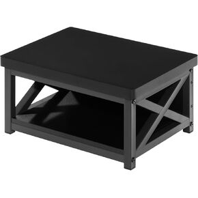 Wooden Step Stool for Adults & Kids with Patented Bottom Shelf – Anti-Slip Rubber Feet, Heavy-Duty Steel Frame, 500 lbs Capacity – Small Step Stool for Bed, Bathroom & Kitchen – Black in Saudi Arabia