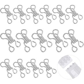 100pcs خطاف وإغلاق العين للملابس ، والسنانير البديلة لمشابك حمالة الصدر والعيون للخياطة ، خطاف حمالة الصدر لأحزمة إغلاق خطافات الخياطة للملابس - الفضة in Kuwait