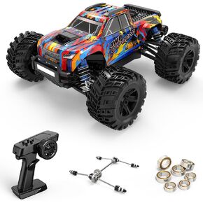 MJX Hyper Go 20208 1/20 Scale 4WD RC Monster Truck مع 1806 محرك بدون فرش | 39 كم/ساعة سيارة التحكم عن بعد عالية السرعة | 2.4 جيجا هرتز مركبة على الطرق الوعرة 2.4 جيجا هرتز للبالغين (أحمر) in Kuwait