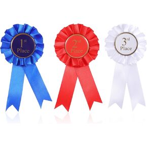 3 Pcs Award Ribbon Rosette Set, 1st 2nd 3rd Place Ribbons Award Medals Prize Ribbon, First Place Ribbon for Awards Honorable Mention Winner Victory Ribbons in Kuwait