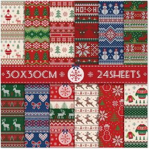Christmas Scrapbook Paper 12x12, 24 Sheets Double-Sided Patterned Decorative Craft Paper for Junk Journals Greeting Cards Photo Album Decoration in Saudi Arabia