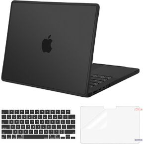 MOSISO Compatible with MacBook Pro 14 inch Case 2025-2021 M4 M3 M2 M1 A3112 A3185 A3401 A2918 A2992 A2779 A2442, Soft TPU Frame Bumper Plastic Hard Case&Keyboard Cover&Screen Film, Black in Saudi Arabia
