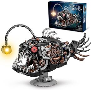 بناء الأسماك الميكانيكية Steampunk ميكانيكية مع لعبة حيوانات محيطية إبداعية لديكور المكتب المنزلي ، متوافق مع LEGO للبالغين ، هدية STEM للطفل المراهقين الأولاد 8-14 (1038 PCS) in Saudi Arabia