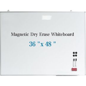 Magnetic White Board 36"X48" Dry Erase Board 36"X48" Hanging whiteboard Wall Mounted Aluminium Frame Whiteboard for Home School Office Kitchen in Saudi Arabia