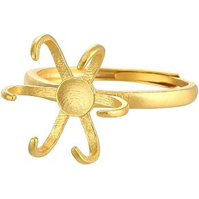 925 Sterling Silver Claw Ring Blanks قواعد حلقة إصبع قابلة للتعديل لأحجار الكيمستات غير المنتظمة Cabochon Settings Rings DIY لصنع المجوهرات in Kuwait