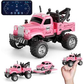 شاحنة Mini RC ، 1: 64 مقياس Mini RC مع الأضواء ، 2.4 جيجا هرتز قابلة لإعادة الشحن شاحنة RC مع مقطورة ， السرعة/التوجيه هدية مثالية للبنين والبالغين in Kuwait