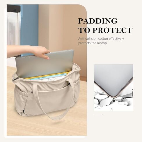 Tote Bag for Women, 14Inch Work Bags with Zipper Computer Laptop Handbag with Compartments for Travel, Daily in Saudi Arabia