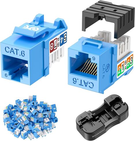 Cable Matters [UL Listed] 25-Pack Rapid-Install Cat6 Keystone Jacks, White in Kuwait