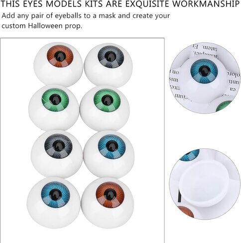 Homoyoyo 8Pcs Hollow Eyeball Halloween Eyeballs Plastic Scary s Halloween Horror Props s Scary s for Skull Costume DIY Crafts Party Favors in Saudi Arabia