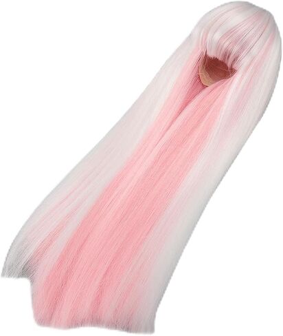 Doll Hairs Replacement, Dolls BJD Hairpiece Doll Wig Hair Long Straight Doll Wig for 7.3 to 8.3in Head Circumference Doll (White) in Saudi Arabia