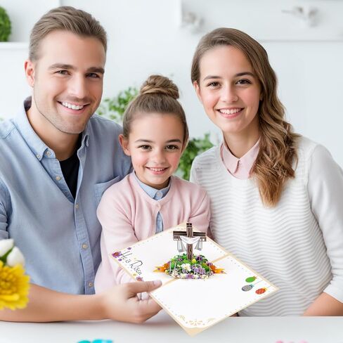 Magic Ants 3D Sheep Pop oup stap ، بطاقة دينية للتعميد ، الشركة الأولى ، التعميد ، استحمام الطفل مع اقتباس الكتاب المقدس والصلاة in Kuwait