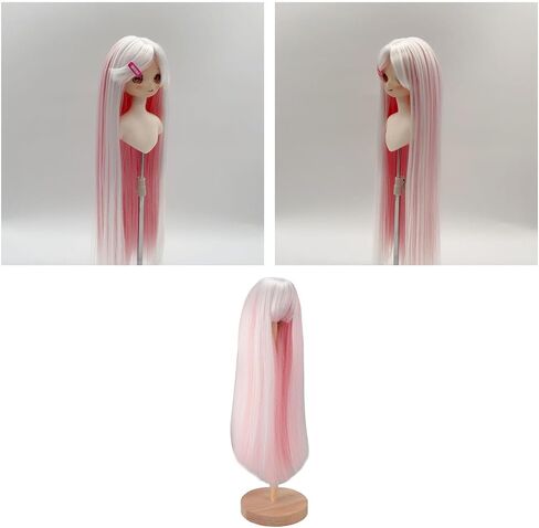 Doll Hairs Replacement, Dolls BJD Hairpiece Doll Wig Hair Long Straight Doll Wig for 7.3 to 8.3in Head Circumference Doll (White) in Saudi Arabia