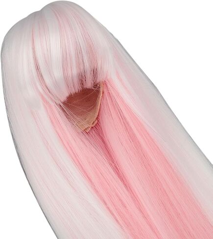 Doll Hairs Replacement, Dolls BJD Hairpiece Doll Wig Hair Long Straight Doll Wig for 7.3 to 8.3in Head Circumference Doll (White) in Saudi Arabia