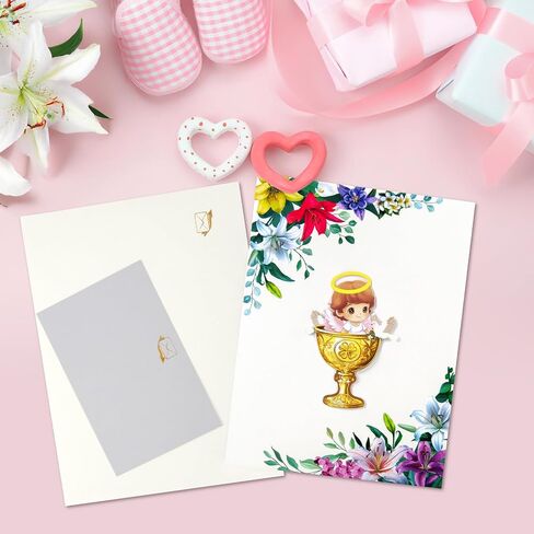 Magic Ants 3D Sheep Pop Up Card, Religious Card for Baptism, First Communion, Christening, Baby Shower with Bible Quote and Prayer in Kuwait