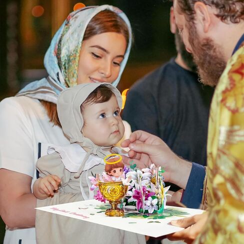 Magic Ants 3D Sheep Pop Up Card, Religious Card for Baptism, First Communion, Christening, Baby Shower with Bible Quote and Prayer in Kuwait