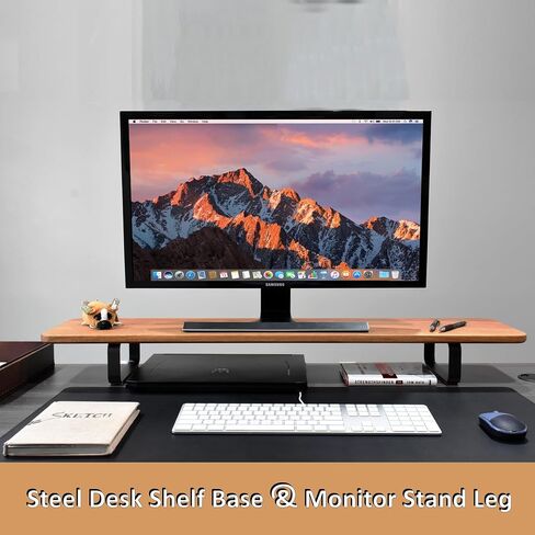 Steel Desk Shelf Base & Monitor Stand Legs - Multifunctional Monitor Stand Riser for Office Organization, Sturdy Construction, Durable Laptop Riser, Home Office Décor with Easy Assembly in Saudi Arabia