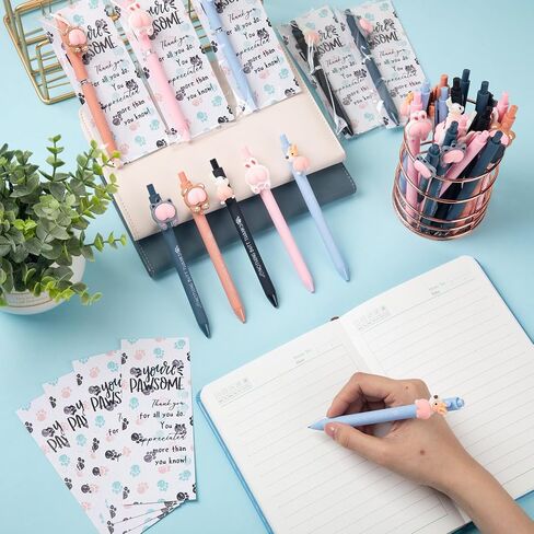 Geyoga 20 Sets Vet Tech Week Gift Bulk Animal Pens with Dog Thank You Card Paw Gaw Mongmark Cute Funny Gift Fund in Saudi Arabia