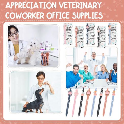 Geyoga 20 Sets Vet Tech Week Gift Bulk Animal Pens with Dog Thank You Card Paw Gaw Mongmark Cute Funny Gift Fund in Saudi Arabia