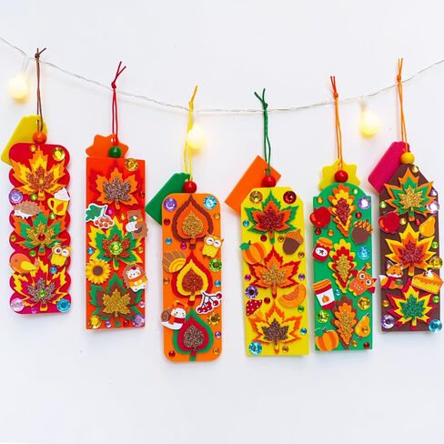 Winlyn 36 Sets Fall Craft Kits Fall Kids Crafts DIY 3D Fall Leaf Swagks Offrics Arts Autumn Maple Leaf Fall Foam Stickers and Crafts for Kids عيد الشكر أنشطة الفصول الدراسية in Saudi Arabia
