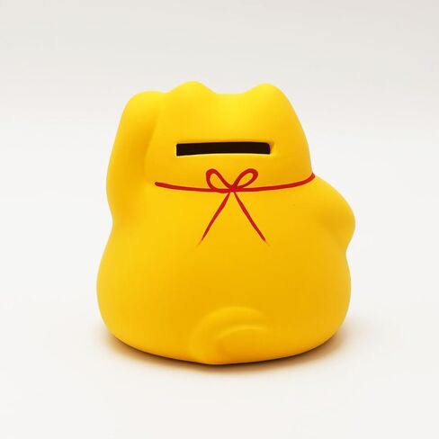Banko Ware Maneki-Neko Ceramic Piggy Bank - Lucky Cat, Cute and Chubby Traditional Japanese Money Box (Red) in Saudi Arabia
