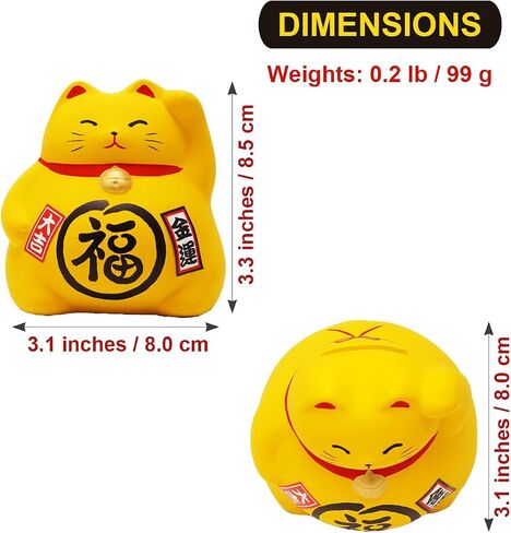 Banko Ware Maneki-Neko Ceramic Piggy Bank - Lucky Cat, Cute and Chubby Traditional Japanese Money Box (Red) in Saudi Arabia