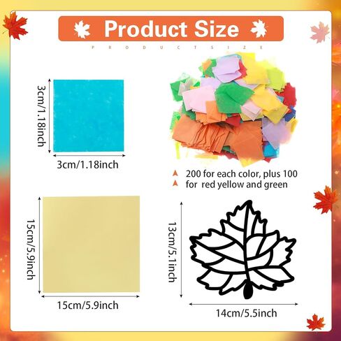 Zonon 27 قطعة يترك أوراق Suncatcher الورقية طقم الخريف القرع Acorn Suncatcher Craft Kit for Window Sun Catchers for Kids Decortings Thanksgiving in Saudi Arabia