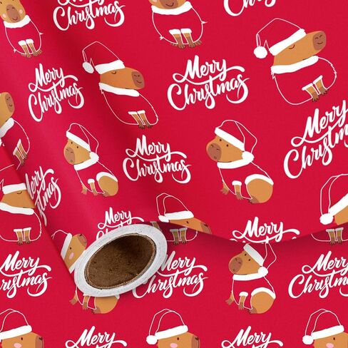 LeZakaa Christmas Wrapping Paper Roll, Highland Cow in Holiday Wreath Bow Green Design, Cute Rustic Gift Wrap for Christmas Farmhouse Holiday Gifts, for Family Friends Kids, Mini Roll 17 in x 16.4 Ft in Saudi Arabia