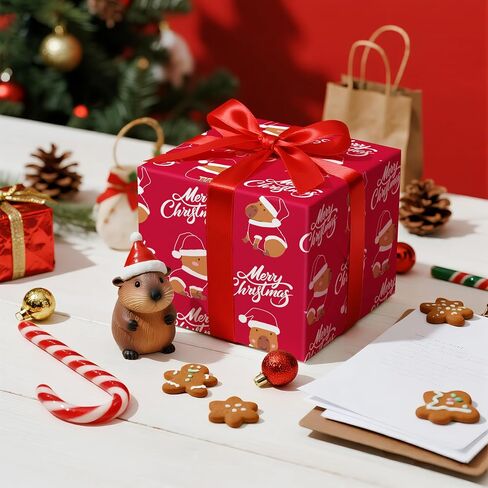 LeZakaa Christmas Wrapping Paper Roll, Highland Cow in Holiday Wreath Bow Green Design, Cute Rustic Gift Wrap for Christmas Farmhouse Holiday Gifts, for Family Friends Kids, Mini Roll 17 in x 16.4 Ft in Saudi Arabia