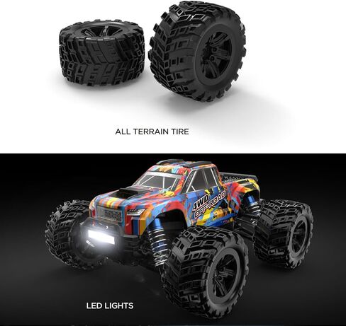 MJX Hyper Go 20208 1/20 Scale 4WD RC Monster Truck مع 1806 محرك بدون فرش | 39 كم/ساعة سيارة التحكم عن بعد عالية السرعة | 2.4 جيجا هرتز مركبة على الطرق الوعرة 2.4 جيجا هرتز للبالغين (أحمر) in Kuwait