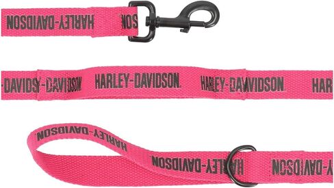 Harley-Davidson Cotton Webbing H-D Text Text Pet Dog Leash W/Grab-Pink in Kuwait