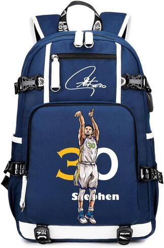 No. 30 Basketball Player Star Multifunctional Backpacks Sports Fan Bookbag Travel Student Backpack (W2) in Kuwait